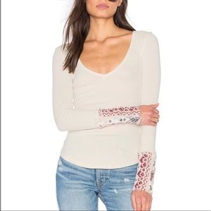 Free People Art School Embroidered Thermal
